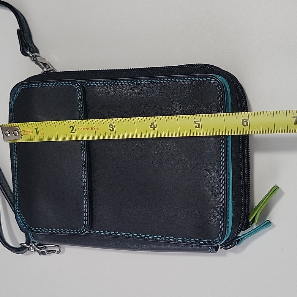 My Walit Small Crossbody Wallet Black With Blue Thread - Picture 14 of 16